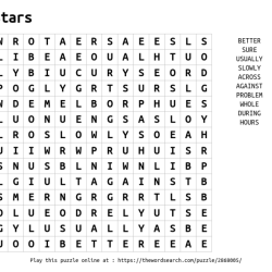 Number the stars word search