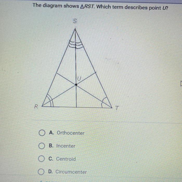 The diagram shows tuv which term describes point w